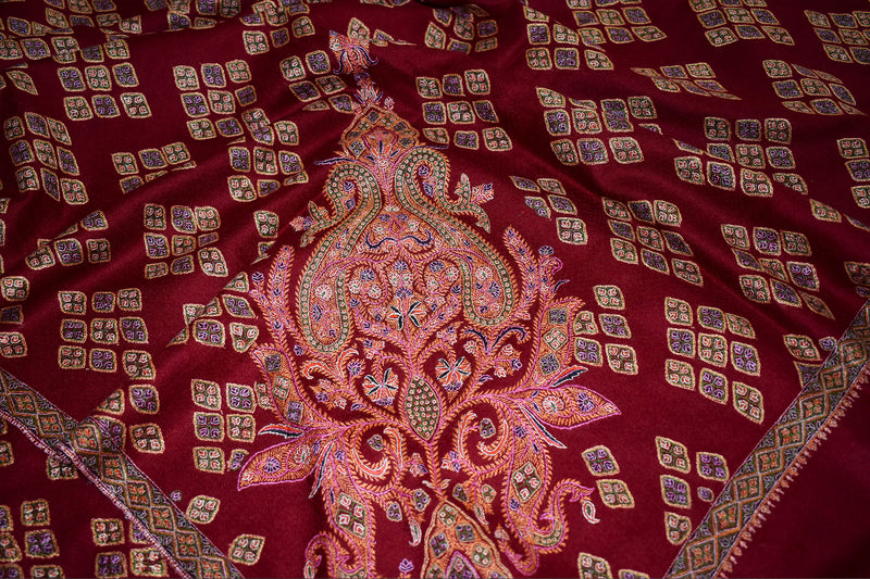 embroidered pashmina designdar shawl 40X80 inch