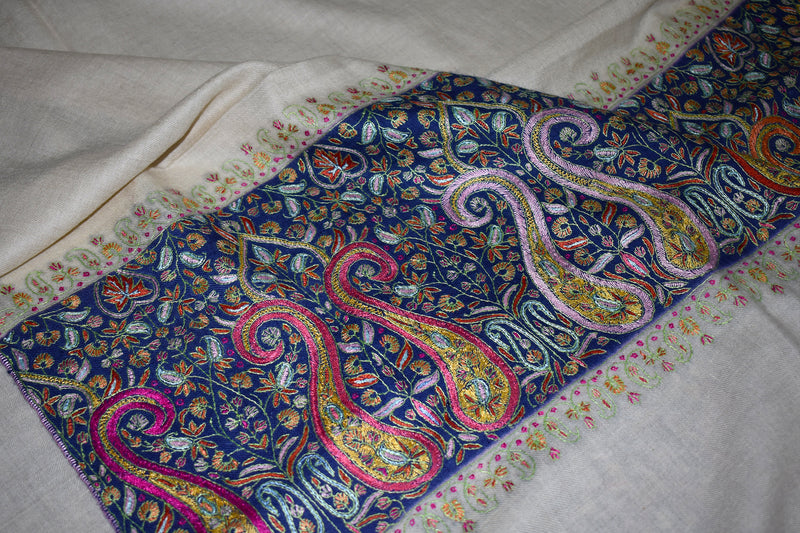 Hand embroidered pashmina shawl 40X80 inch paldar
