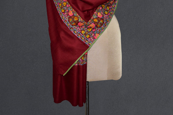 Pashmina embroidered stole 28x80 inch