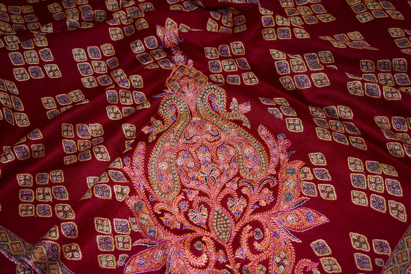 embroidered pashmina designdar shawl 40X80 inch