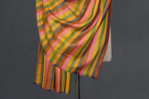 Hand woven pashmina stripe shawl 40x80 inch KOOR