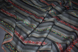 Fine wool Embroidered womens stripe shawl 40"x80"