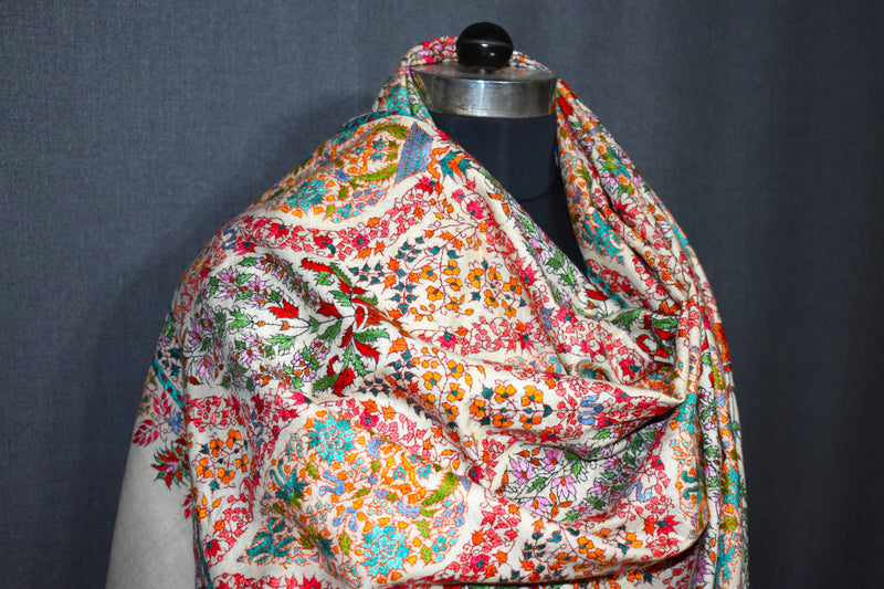 Pashmina handmade hand embroidered shawl GULPOSH