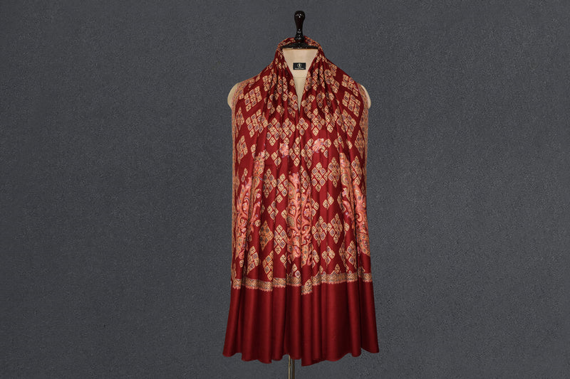 embroidered pashmina designdar shawl 40X80 inch