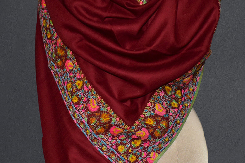 Pashmina embroidered stole 28x80 inch