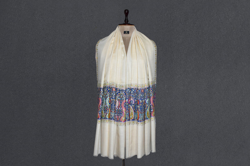 Hand embroidered pashmina shawl 40X80 inch paldar
