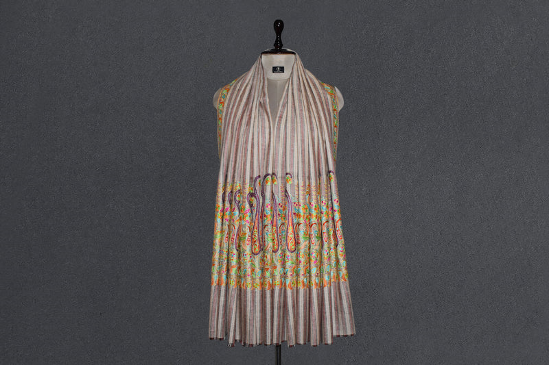 Pashmina hand embroidered shawl 40x80 inch