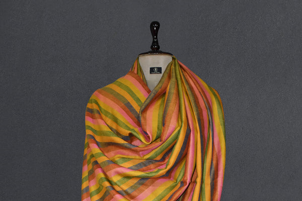 Hand woven pashmina stripe shawl 40x80 inch KOOR