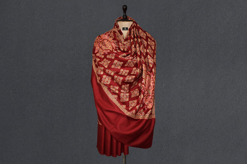 embroidered pashmina designdar shawl 40X80 inch