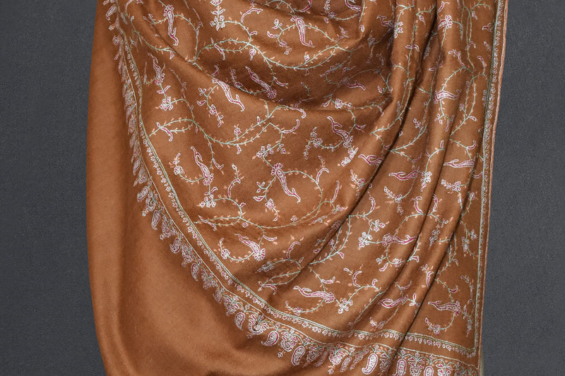 Pashmina hand embroidered jall shawl  40x80 inch