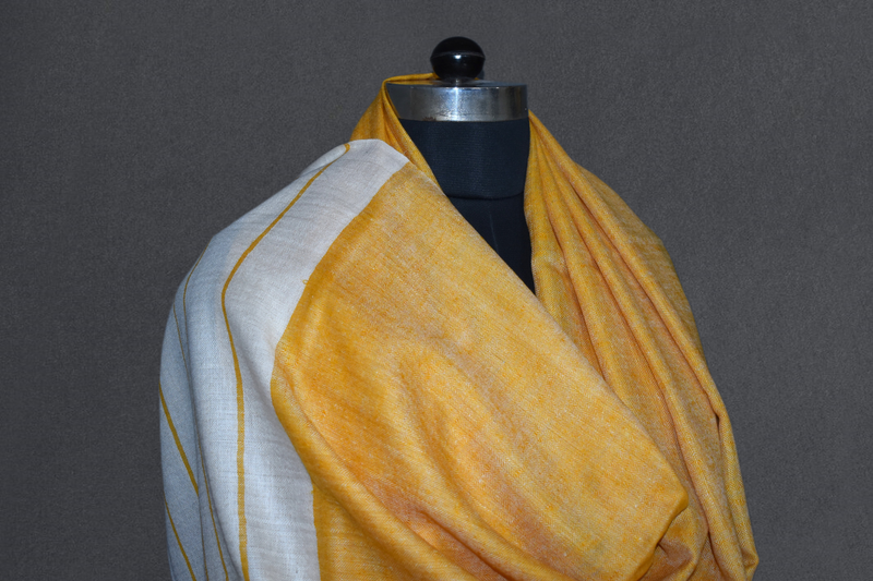 Pashmina handwoven lemon stole 28x80 inch