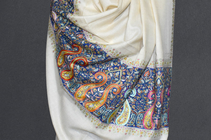 Hand embroidered pashmina shawl 40X80 inch paldar