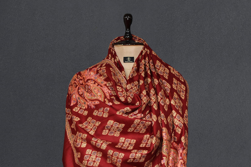 embroidered pashmina designdar shawl 40X80 inch