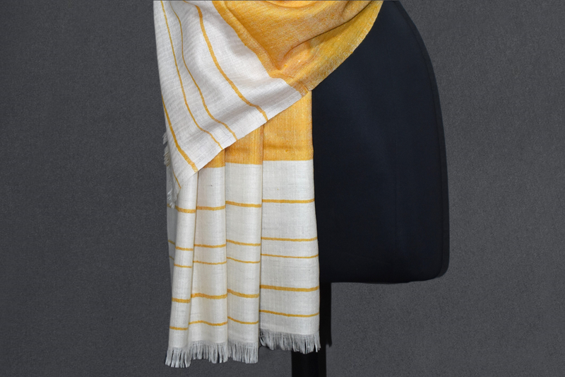 Pashmina handwoven lemon stole 28x80 inch