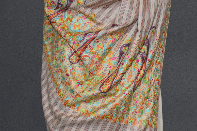 Pashmina hand embroidered shawl 40x80 inch