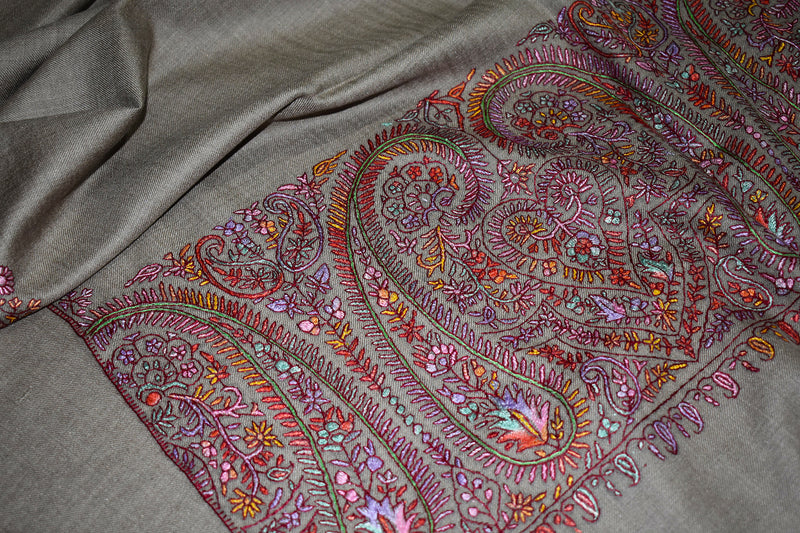 Pashmina hand embroidered shawl 40x80 inch