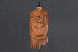 Hand woven pashmina stripe shawl 40x80 inch HOOR