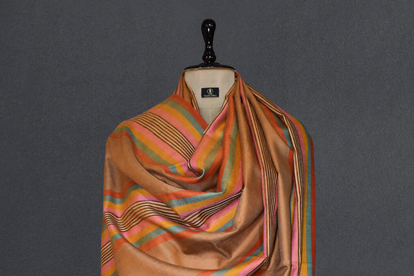 Hand woven pashmina stripe shawl 40x80 inch HOOR