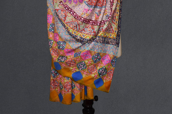 Pashmina kalamkari hanmade shawl 45x85 inch mehrab