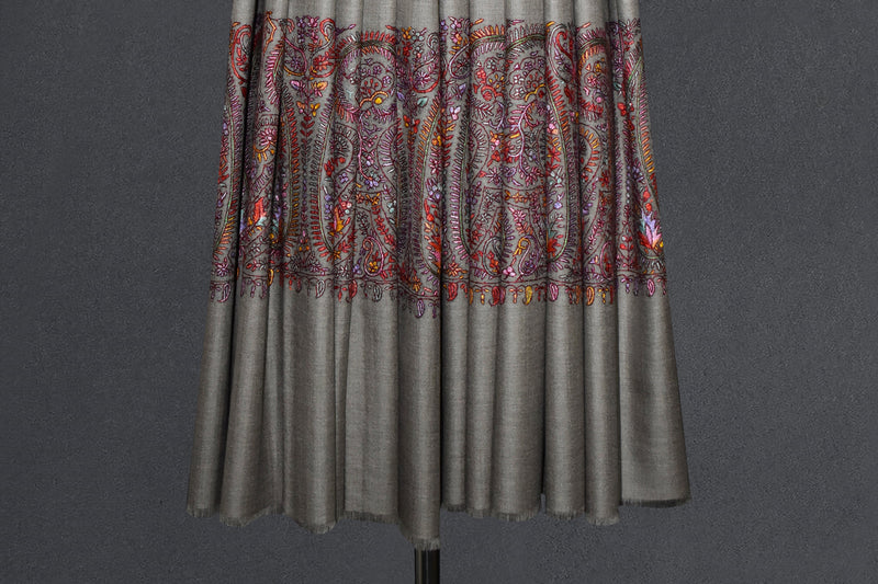 Pashmina hand embroidered shawl 40x80 inch