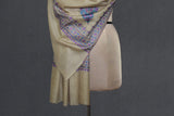 Embroidered fine wool stole 28x80 inch