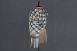 Pashmina handwoven check stole 28x80 inch