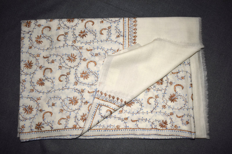 Fine wool Embroidered shawl 40x80 inch
