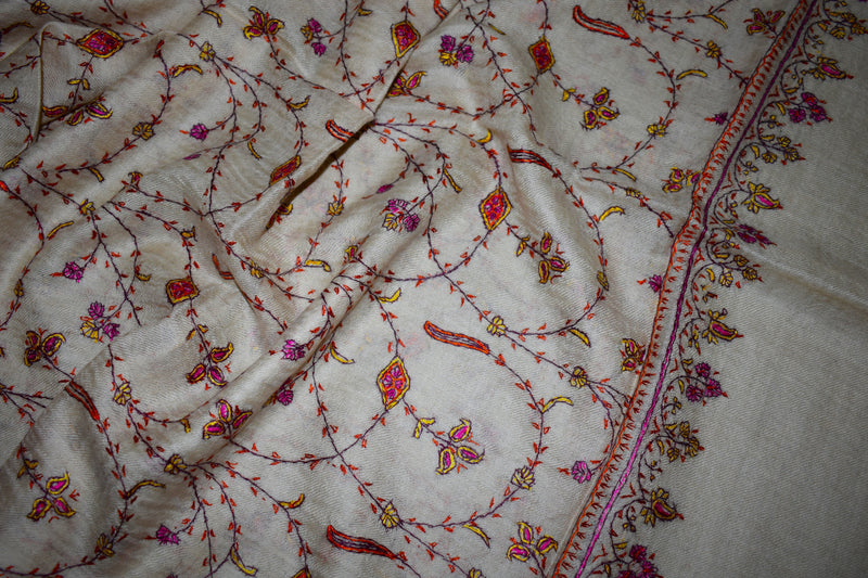 Pashmina embroidered stole 28x80 inch