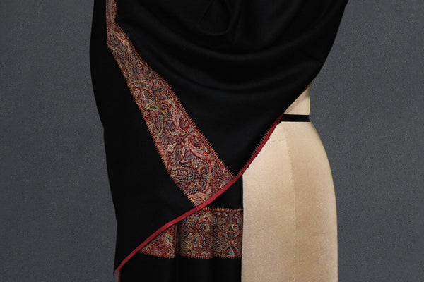 Antique pashmina stole black