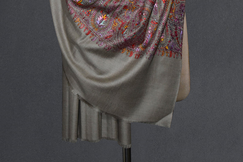 Pashmina hand embroidered shawl 40x80 inch