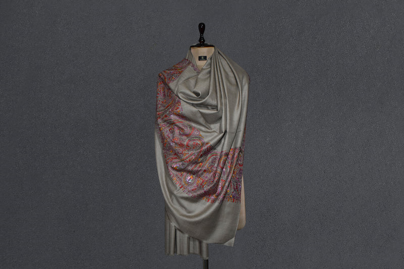 Pashmina hand embroidered shawl 40x80 inch