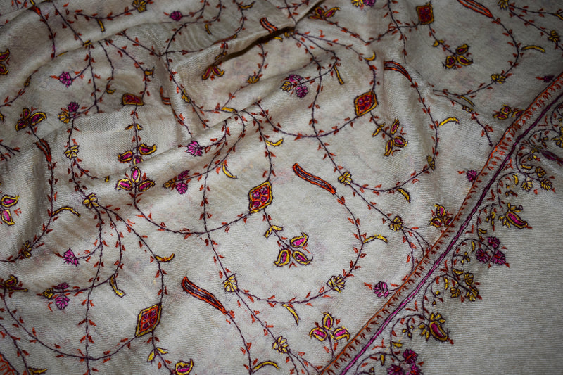 Pashmina embroidered stole 28x80 inch