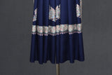 Embroidered fine wool blue stole 28x80 inch
