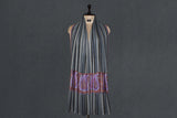 hand embroidered shawl fine wool striped 40x80 inch