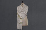 Embroidered fine wool stole 28x80 inch