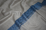 Embroidered fine wool stole 28x80 inch