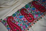 Pashmina hand embroidered shawl designdar 40x80 inch