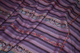 Fine wool Embroidered stripes shawl 40"x80"