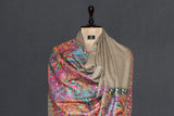 Hand embroidered pashmina shawl  palla 40X80 inch
