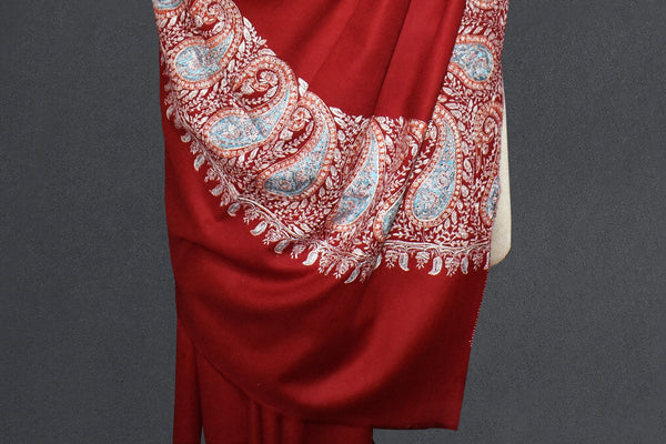 Pashmina Hand embroidered black shawl 45"x90"