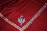 Hand embroidered pashmina shawl maroon 40X80 inch
