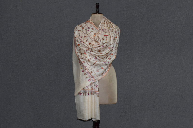 Pashmina embroidered stole 28x80 inch