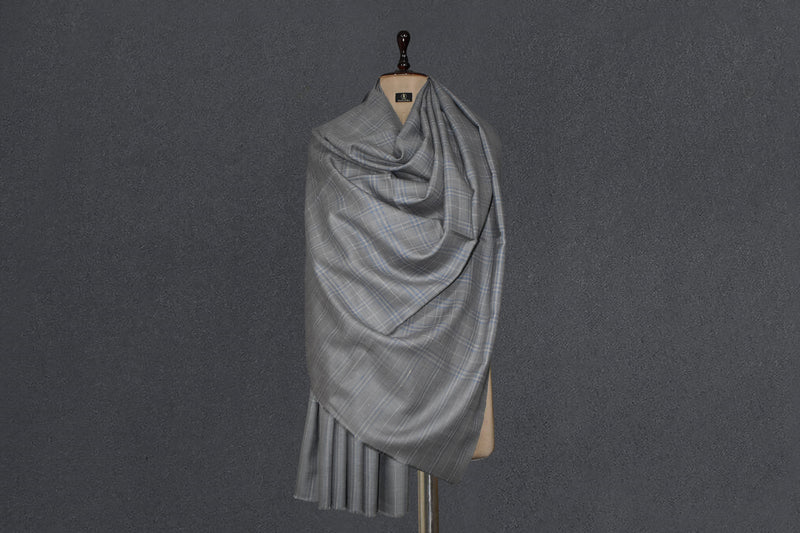 Handwoven pashmina check shawl 40x80 inch