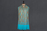 hand embroidered shawl firozi jammawar fine wool 40x80 inch