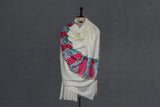 Pashmina hand embroidered shawl designdar 40x80 inch