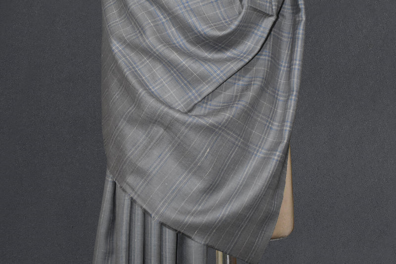 Handwoven pashmina check shawl 40x80 inch