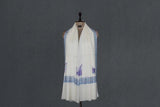 Fine wool Embroidered white shawl 40"x80"