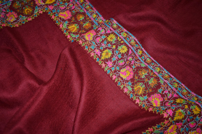 Pashmina embroidered stole 28x80 inch