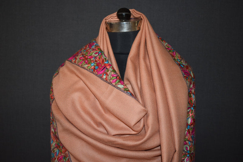 Pashmina Hand embroidered dordar shawl 40X80 inch