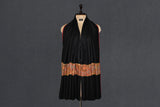Antique pashmina trim shawl black 40x80 inch